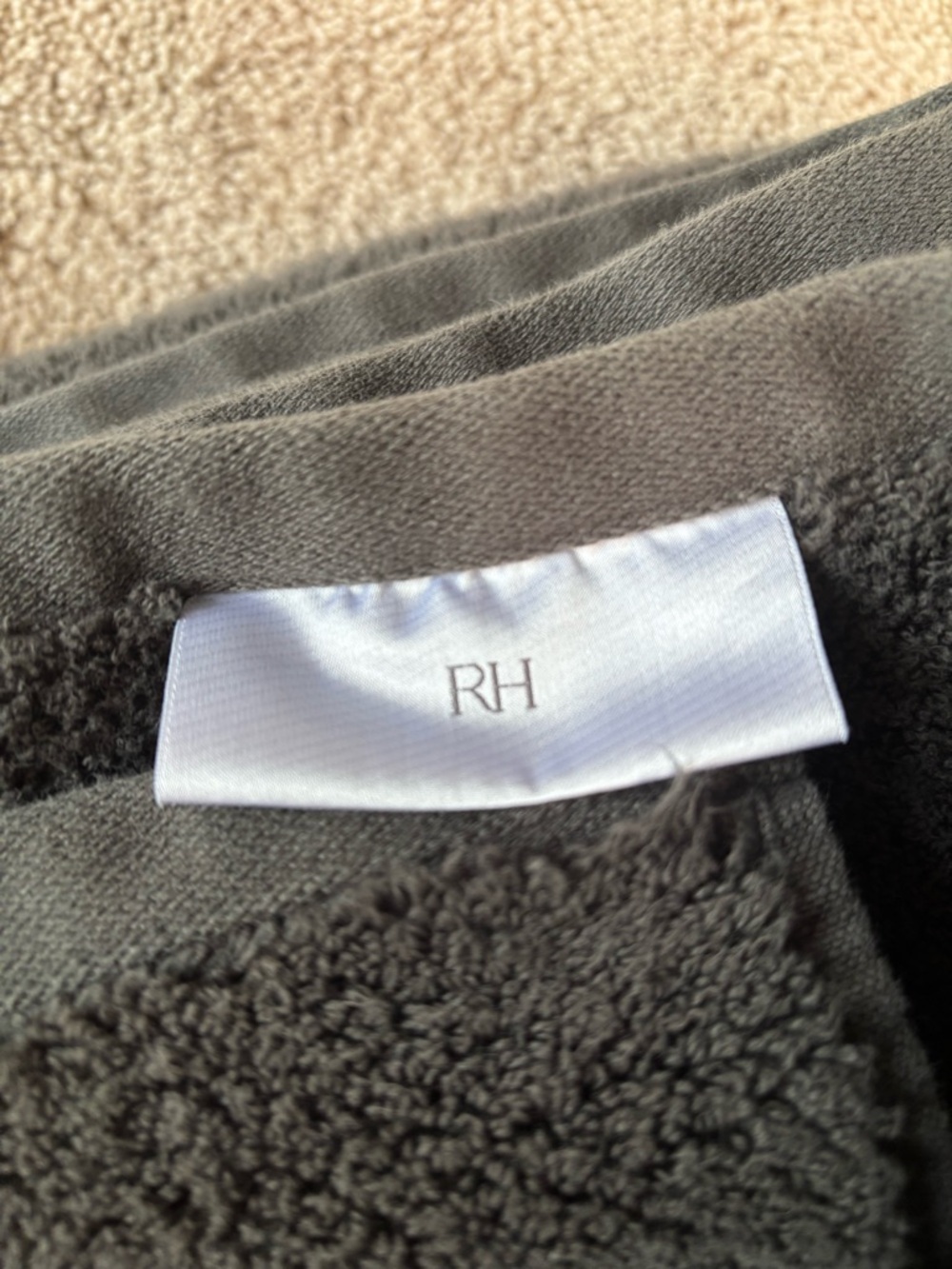 Restoration Hardware Black Organic Turkish Cotton Bath Towel - Picture 4 of 5